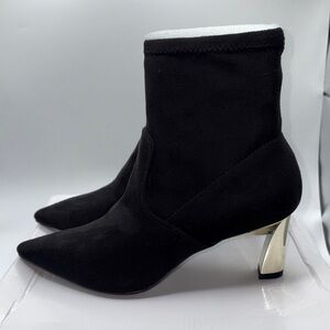 Alfani Black Heeled Boots with Silver Accent